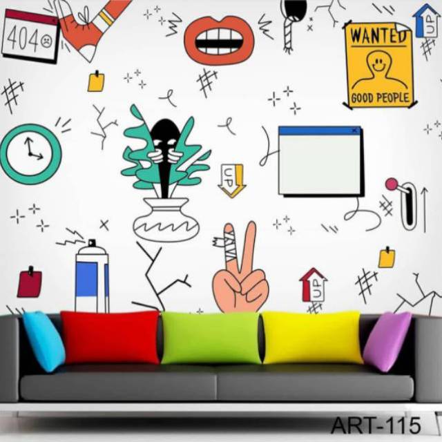 Wallpaper custom 3D untuk cafe