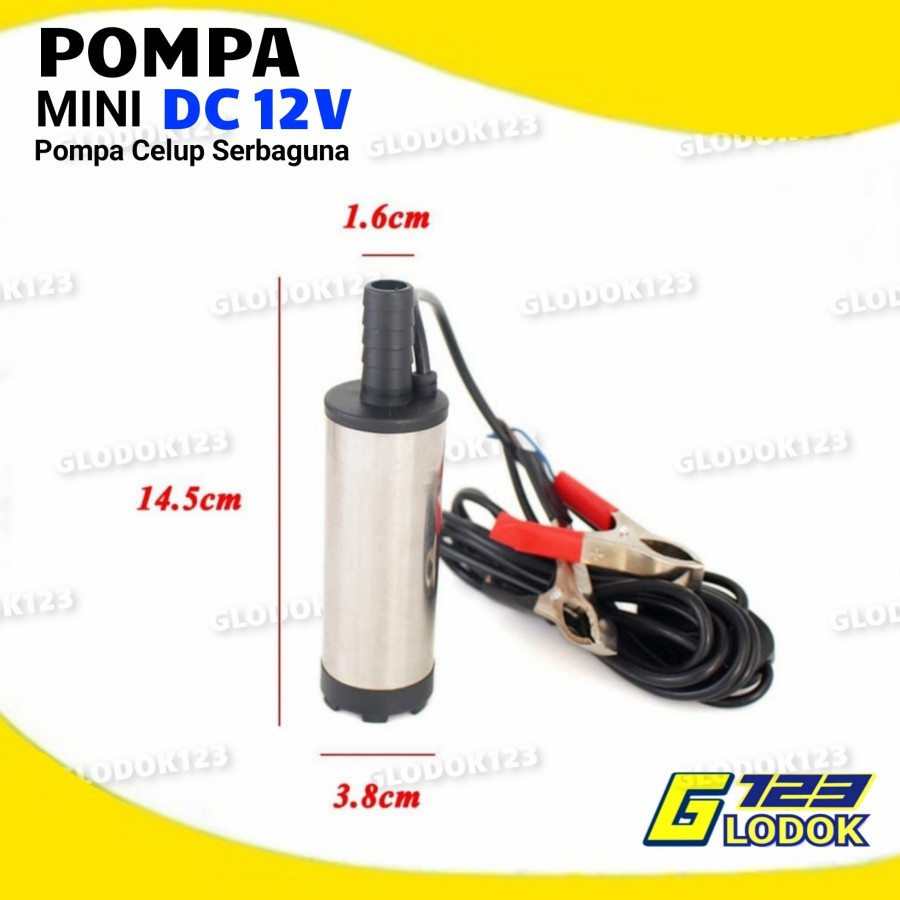 Pompa Air Celup Mini DC 12V Portable Diesel Pump Mini Oli Minyak Air