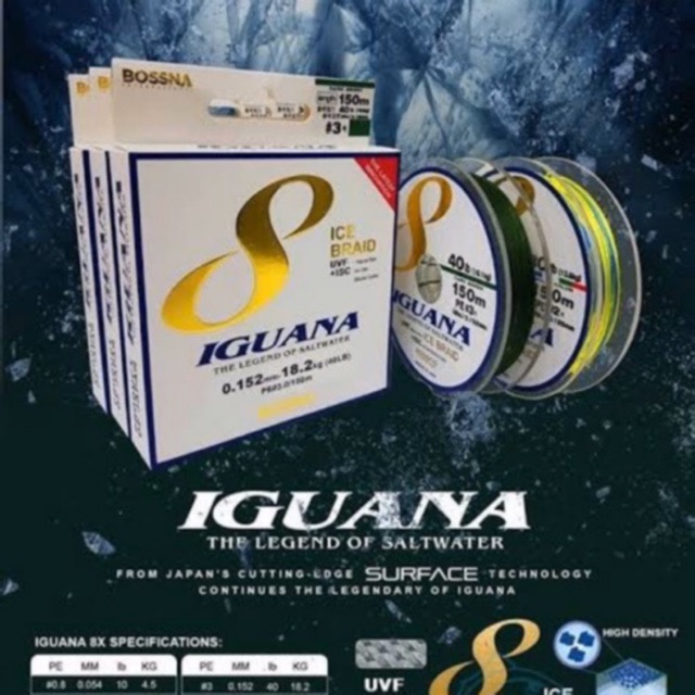 BOSSNA IGUANA LINE / SENAR MULTI COLOR DAN DARK GREEN