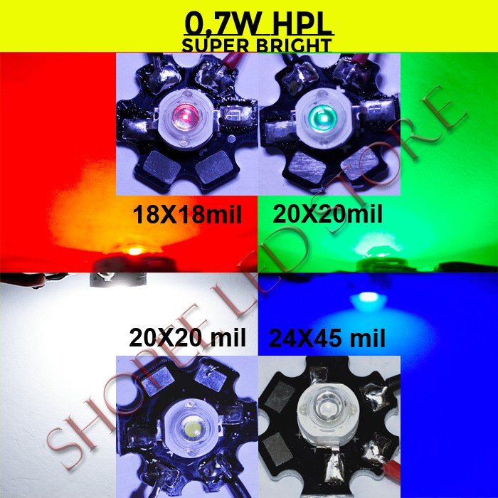 0,7W HPL SUPER BRIGHT ALL COLOR  LED HPL AQUASCAPE