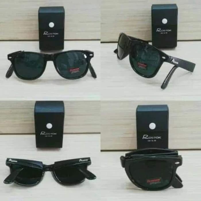 Promo Kacamata hitam folding lipat pria &amp; wanita/kacamata lipat hitam cewek - Hitam Diskon
