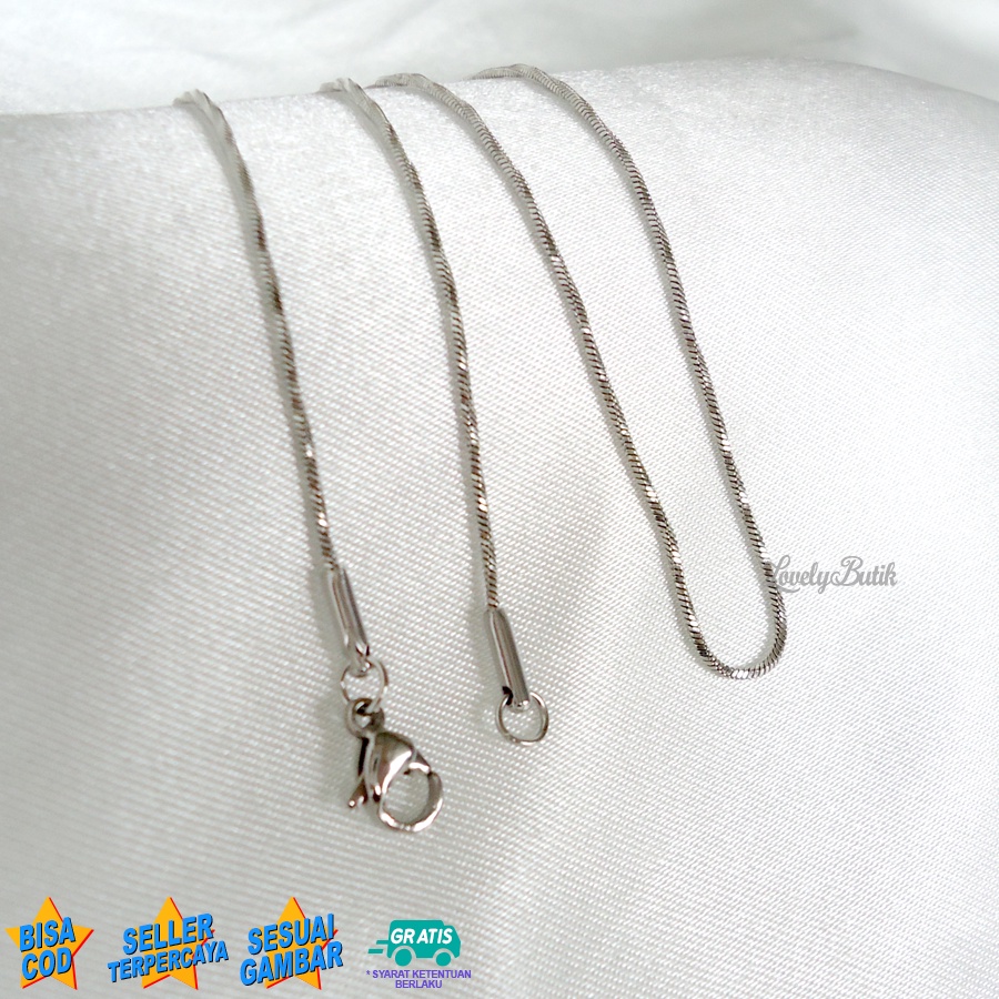 Lovelybutik - Kalung Titanium Anti Karat dan Luntur Rantai Kalung Anak Titanium Model Terbaru Rantai Melintir Panjang Rantai 35 Cm