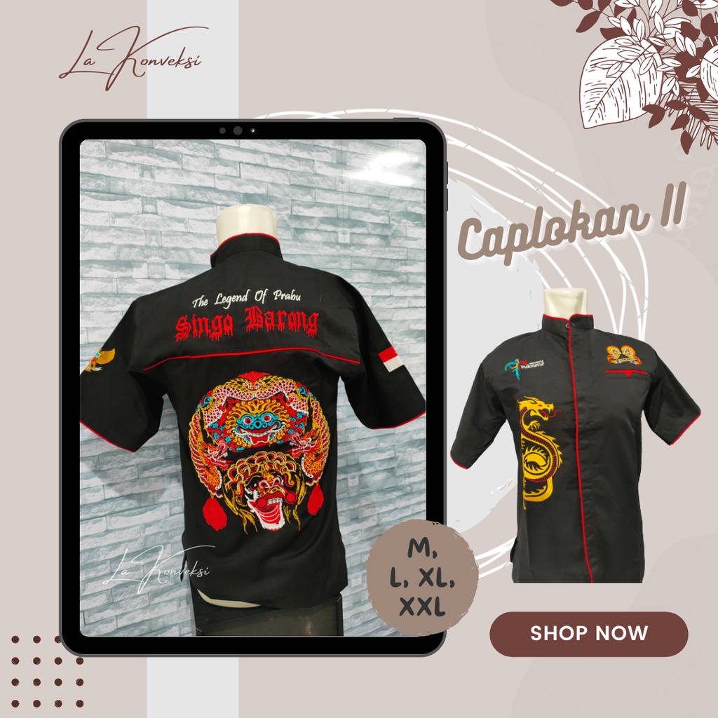 [013] BAJU REOG BORDIR MOTIF CAPLOKAN II / HEM / KEMEJA WAROK BUDAYA REOG PONOROGO | MURAH | KUALITA