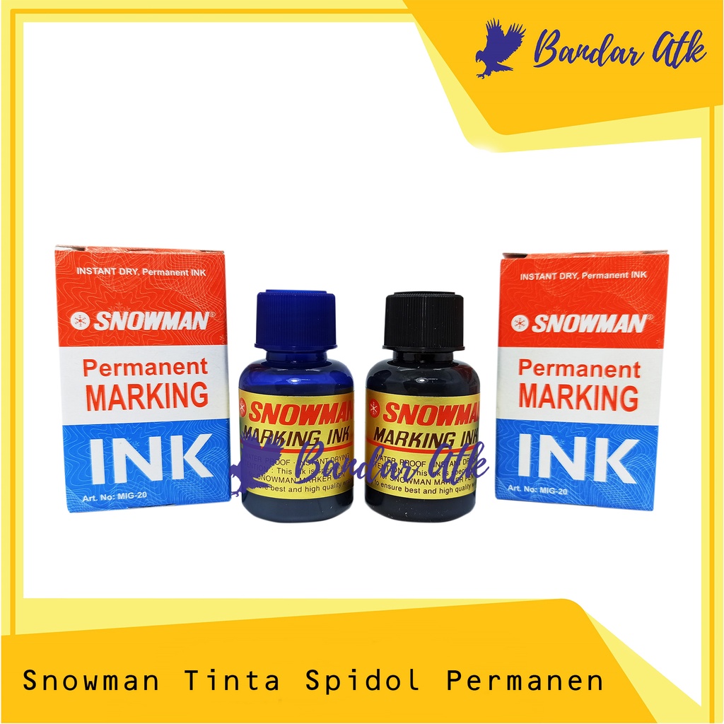 

Isi tinta spidol permanen refill ink permanent SNOWMAN GROSIR [1 BOTOL]