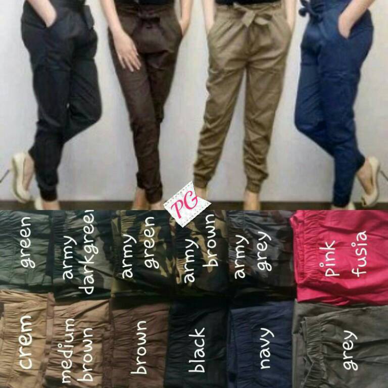 Celana Jogger Wanita (Jogger Pants) Katun Strech