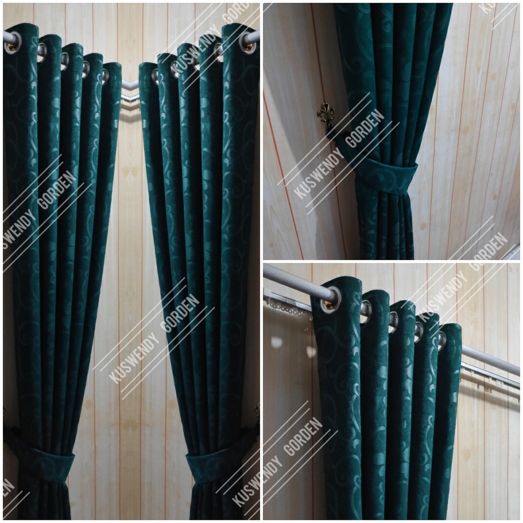 Gorden Polos Bunga 100 x 200 cm Tinggi 2 meter Hordeng Jendela Pintu Tirai Minimalis