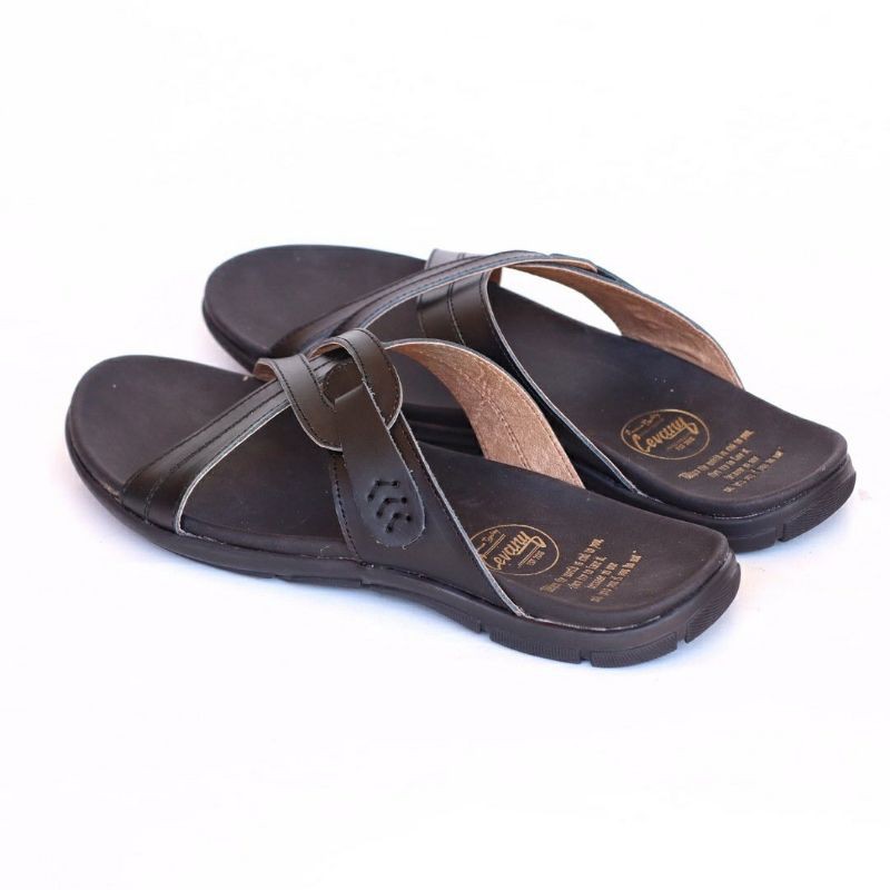 SANDAL KULIT PRIA 05 CEVANY BLACK BROWN TAN KULIT SAPI ASLI ORIGINAL