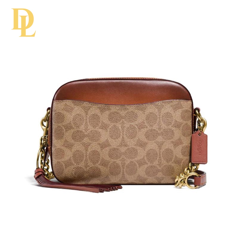 Coach Camera Leather Bag in Signature Canvas Logo (31208)
