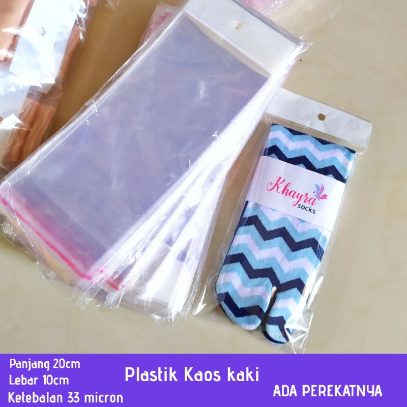 PLASTIK KAOS KAKI ISI 100 PCS ADA PEREKATNYA