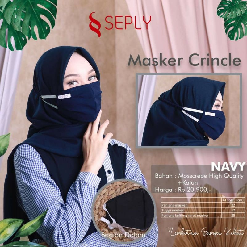 MASKER KAIN POLOS CRINCLE || SEPLY