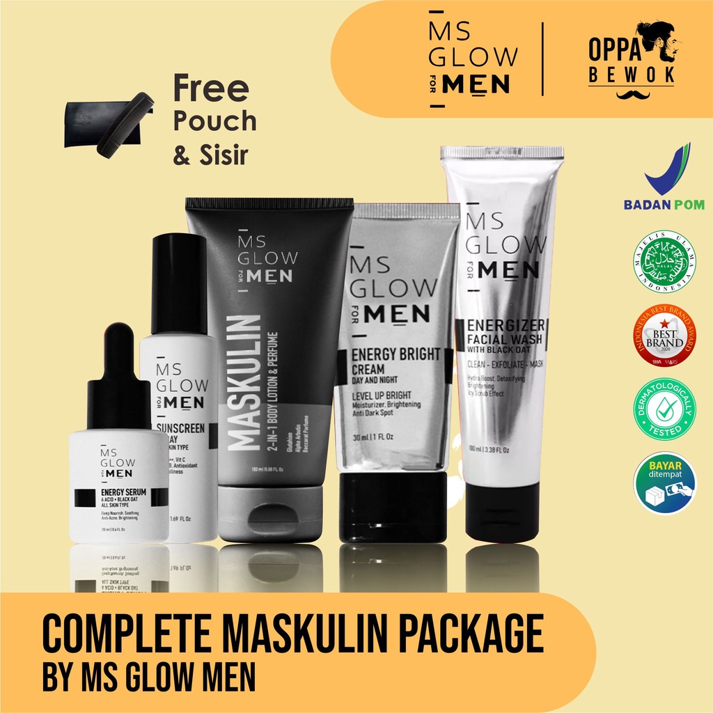 [ ORIGINAL BPOM ] MS GLOW MEN ENERGIZER FACIAL WASH SKINCARE PRIA GLOW UP