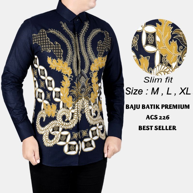 BAJU KEMEJA BATIK PRIA SLIM FIT MODERN LENGAN PANJANG SLIMFIT CB343