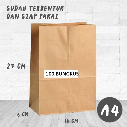 

Kantong Kertas Packaging Coklat Polos Besar Samson Kraft A4 27x16cm Kertas Coklat Paking Olshop