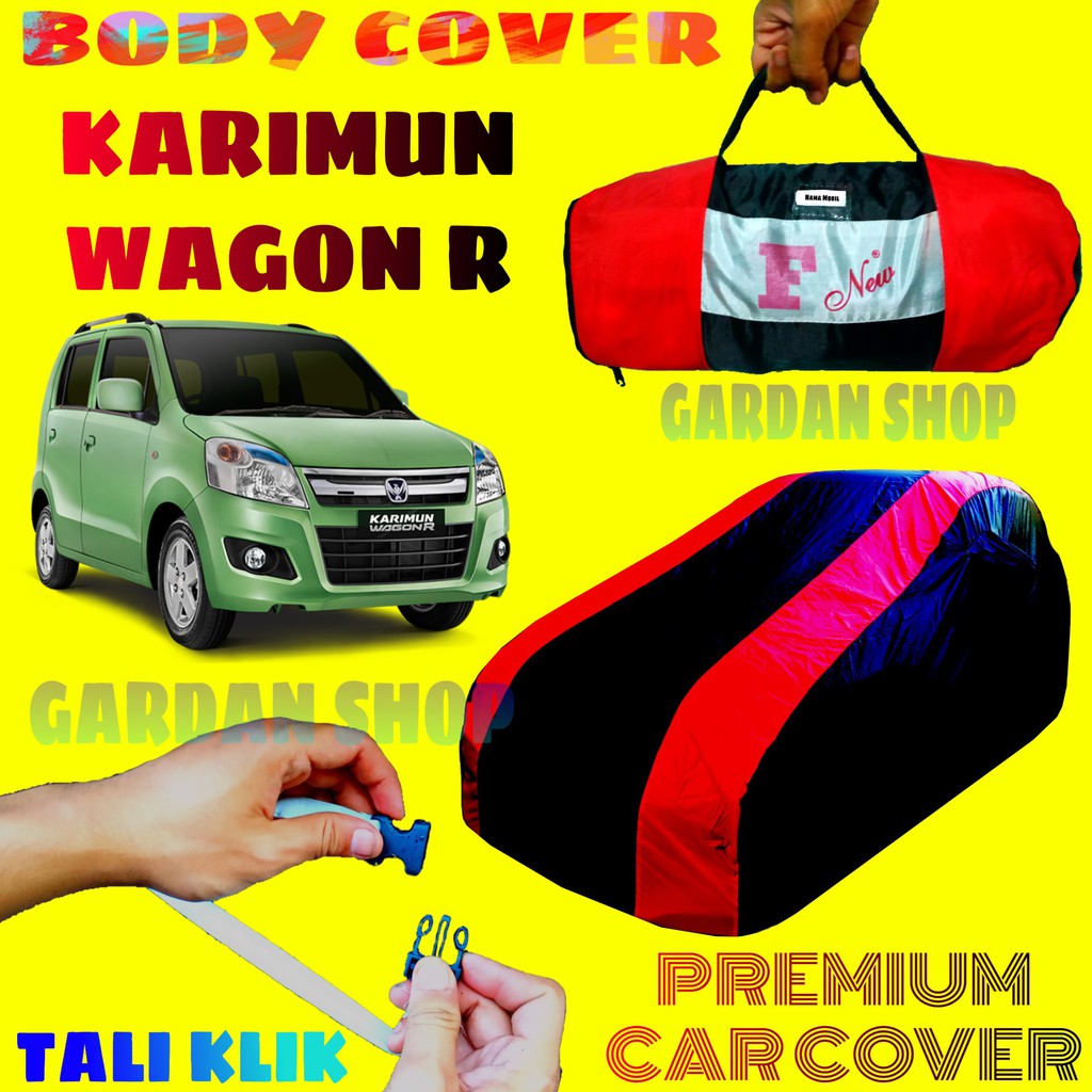 Body Cover KARIMUN WAGON R Sarung MERAH Penutup Pelindung Bodi Mobil WagonR Waterproof PREMIUM Cover