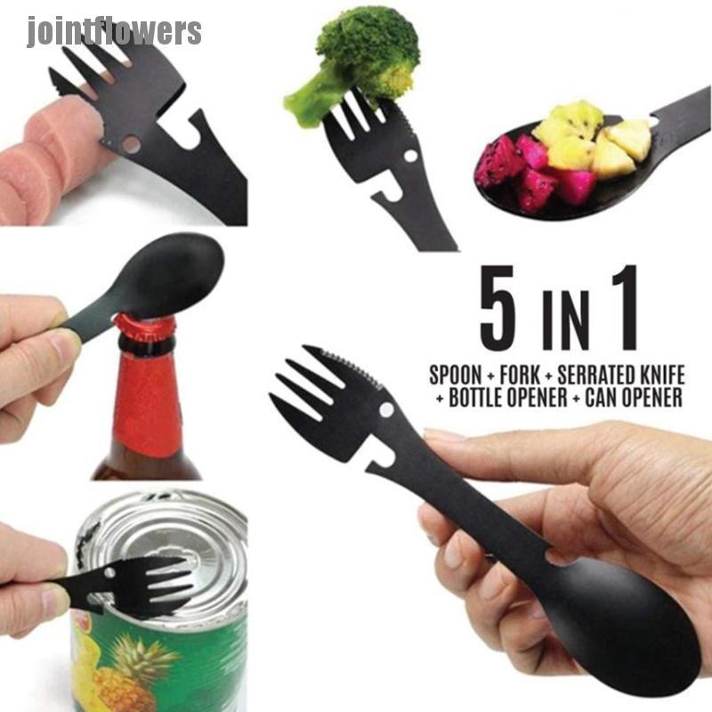 Joid 1pc Sendok Garpu 2 In 1 Multifungsi Bahan Stainless Steel Untuk  Camping | Shopee Indonesia