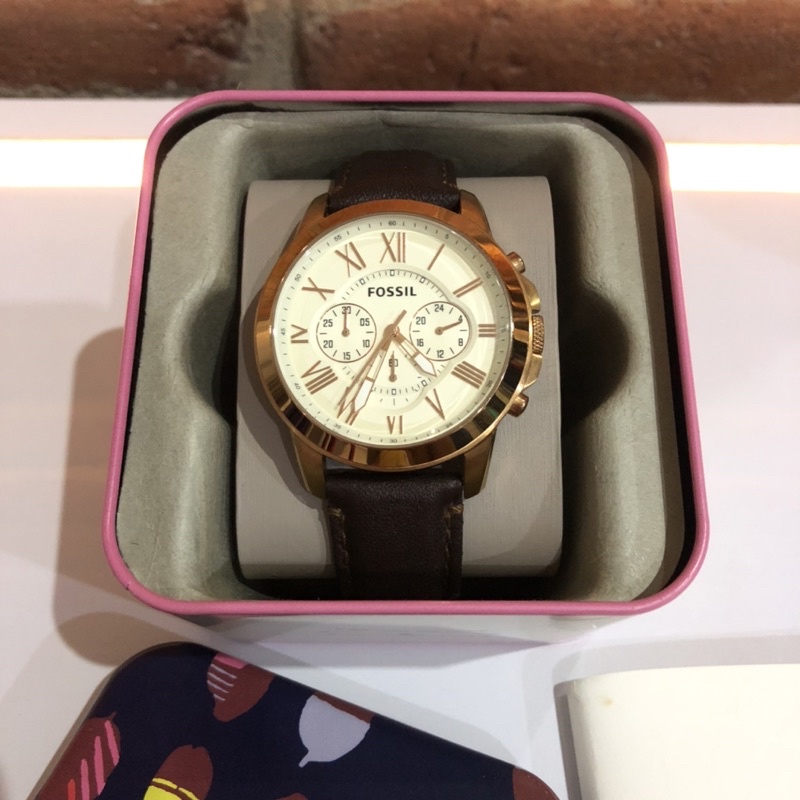 Jam Tangan Jam Laki-laki Jam Perempuan Fossil Chrono gold (preloved)