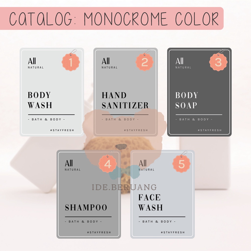

Sticker Label Sabun / Label Bumbu / Label Laundry Color / Berwarna Monochrome Color