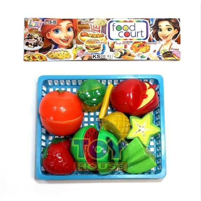 Mainan Anak Perempuan Masak Masakan Edukasi Fruit set / Buah Potong KS-91/ Mainan Potong Buah Termurah