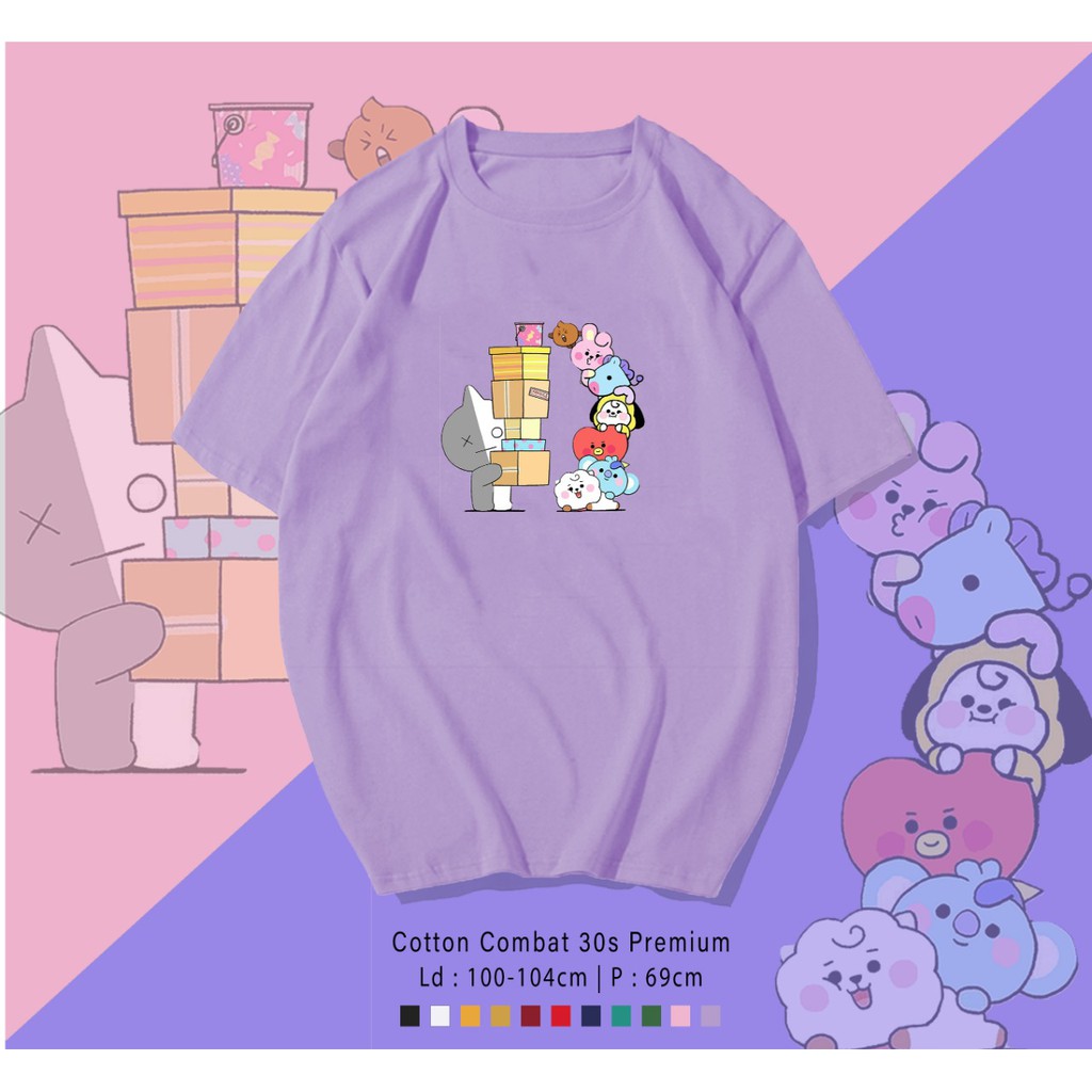 BT21 GIVE   / TERMURAH BAJU KAOS KATUN WANITA/ PRIA UNISEX LENGAN PENDEK / TUMBLR TEE