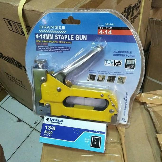 

[[BISA COD]] Gun tacker ORANGE Staple gun Staples Stapler NEW Kode 261