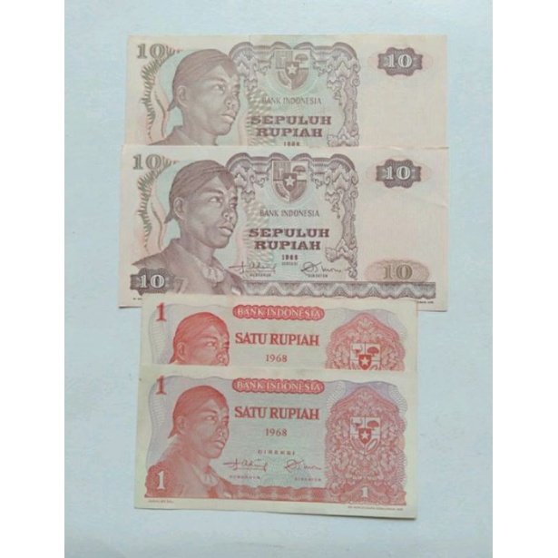 paket mahar nikah uang kertas Kuno 22 rupiah sudirman 10+10+1+1