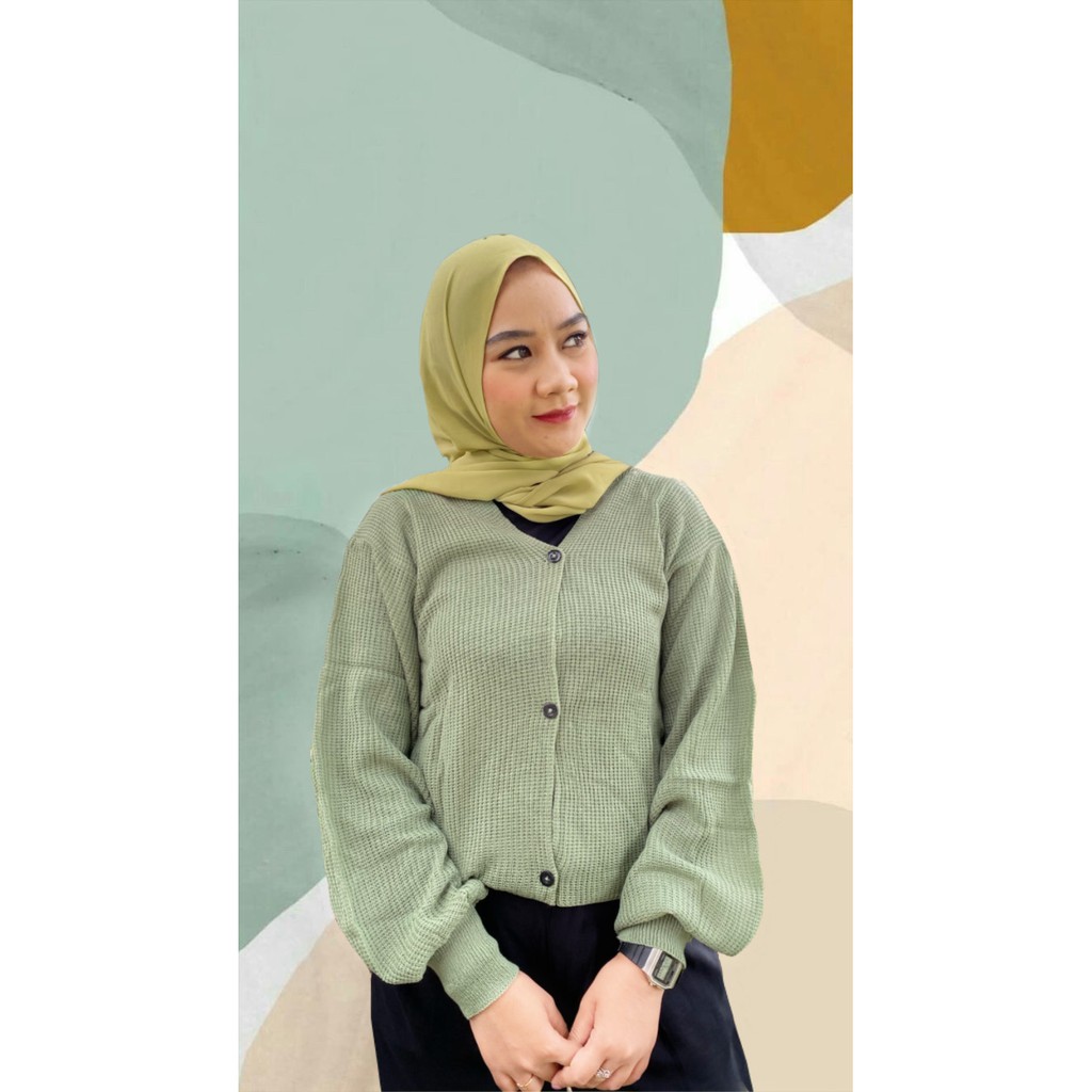 Cardi mint balon / cardigan rajut / kardigan balon / rajut / cardi