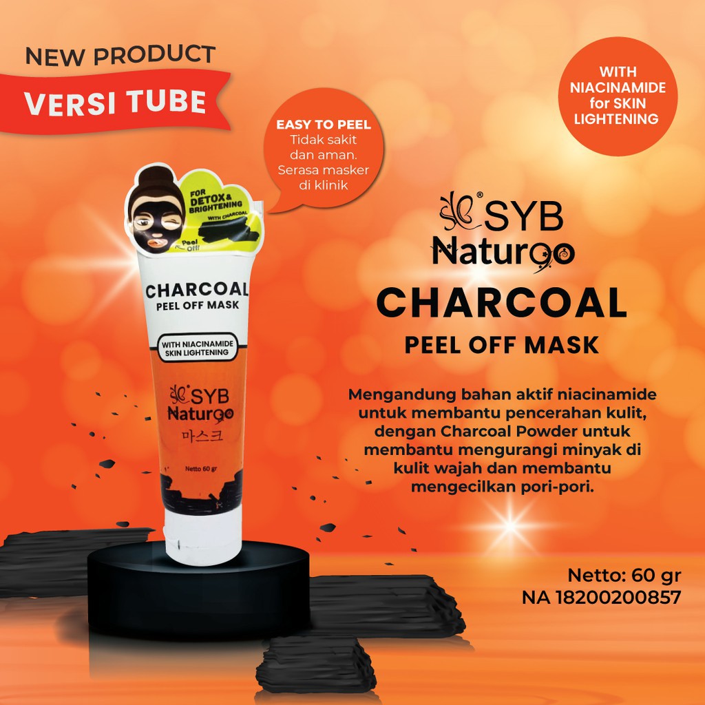 SYB NATUR90 Charcoal Peel Off Mask Tube / SYB MASKER CHARCOAL