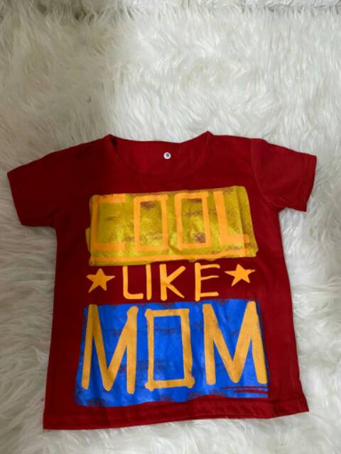 Kaos anak cow 7(COOL like MOM) glow in the dark 1-9 tahun