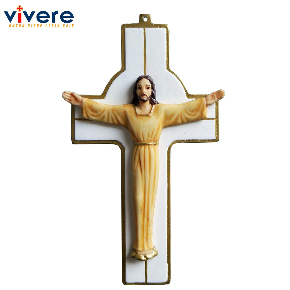 Salib Kebangkitan Yesus Krem 12 cm