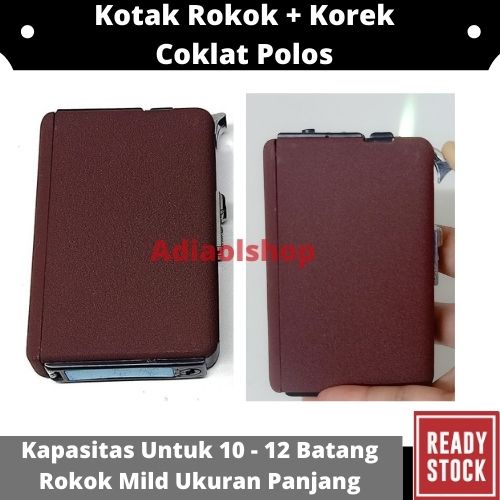 KOTAK ROKOK PLUS KOREK API MOTIF COKLAT