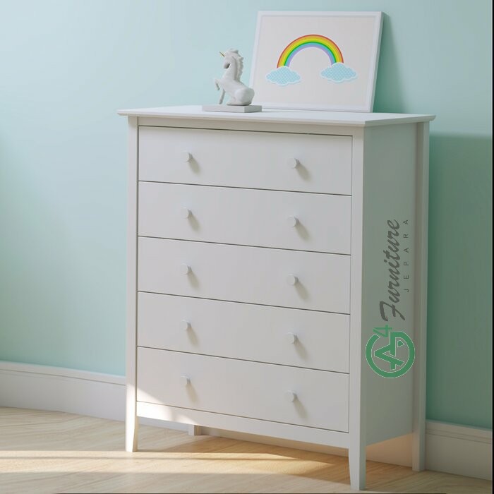 Laci Baju Bayi Ryley Duco Putih - Kayu Mahoni