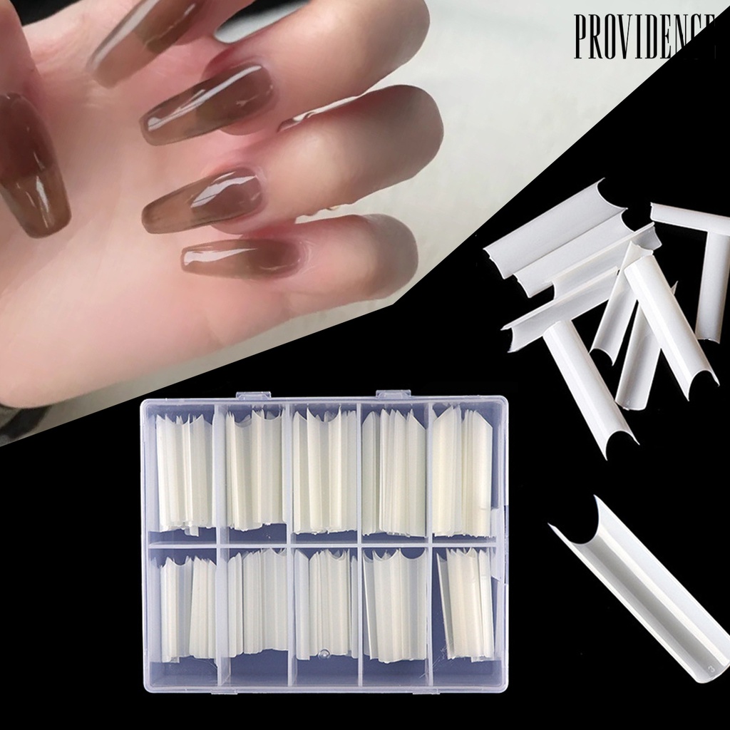 Providence 100Pcs/Box Nails Tips Professional Makeup Tools ABS Full Coverage Fake Nails Tips for Household