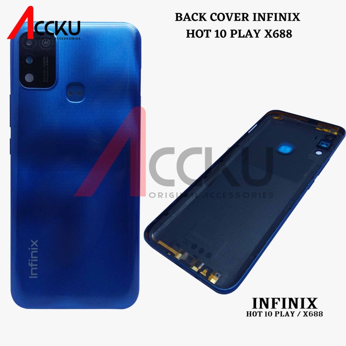 Back Cover Tutup Belakang For Infinix Hot 10 Play X688  Backdoor X688 dilengkapi Tombol ON OFF &amp; Volume