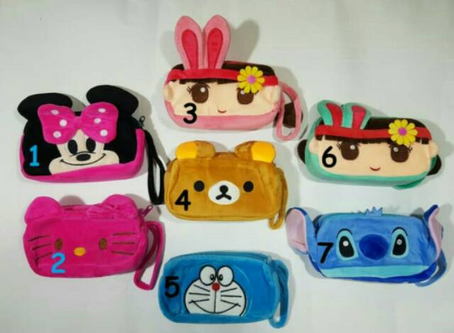 Dompet Handphone Android/lucu/boneka/doraemon/mickey/simple/kado/souvenir