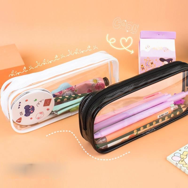 Jual Tempat Pensil Transparan Make Up Bening Penyimpanan Jepang Korea