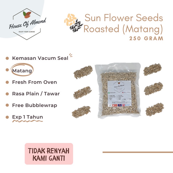 

Q124521 Sun Flower Seeds Roasted 250Gr / Biji Bunga Matahari Kupas (Kuaci) Dw501Sqs