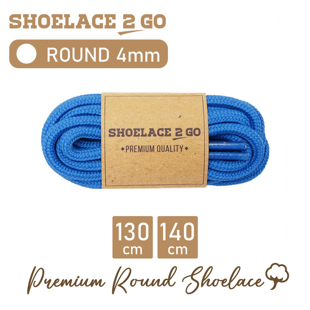 SHOELACE 2 GO PREMIUM TALI SEPATU BULAT ROUND - J1 - BLUE