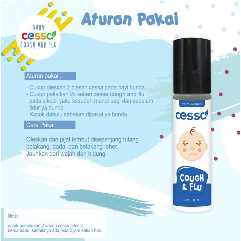 Cessa Cough n Flu Baby Essential Oil Pereda Batuk Pilek Bayi 8ml