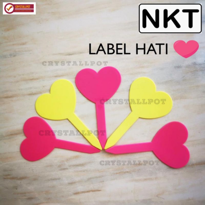 label tag TANCAP HATI tanaman nkt warna warni name tag - PACK ISI 50 PCS LABEL HATI