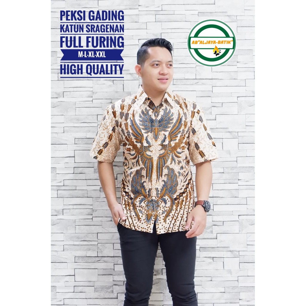 PEKSI GADING ALJAYA KEMEJA BATIK SOLO PRIA LENGAN PENDEK PANJANG LAPIS FURING ATASAN PREMIUM MODERN KATUN HALUS SLEMPANG PARANG ROGOSUKMO PASREN EMAS NAGA PAGODA KUPU TAMPAN KETAMAN GESEM GEBER SEKARAN CEMANI MOON GEBETAN IKKI MOCCA NIRWANA KUPU MAHKOTA