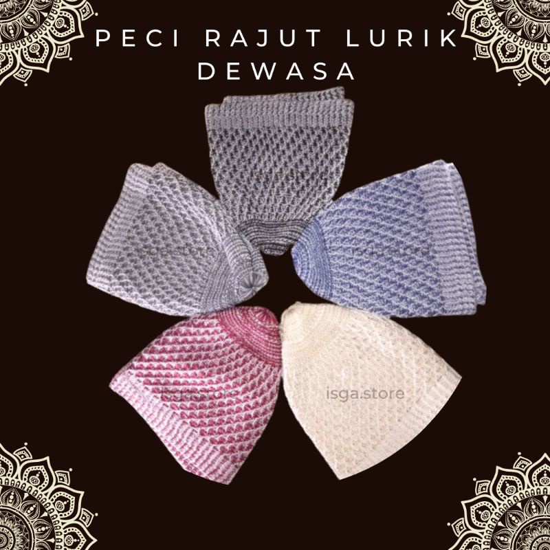 Peci Rajut Lurik Dewasa / Peci Rajut Tebal / Peci Lurik Tebal / Peci Rajut Dewasa