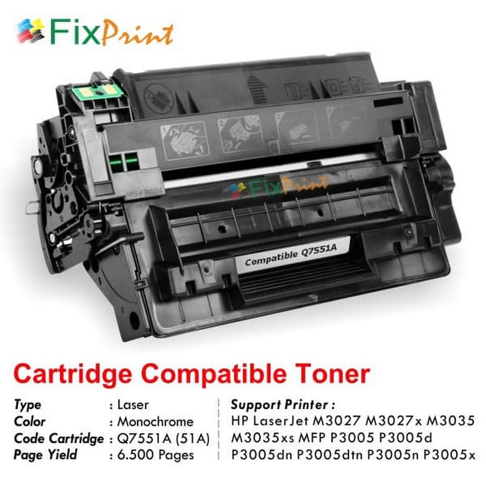 Cartridge Toner Compatible HP 51A Q7551A, Printer HP Laserjet M3035 M3