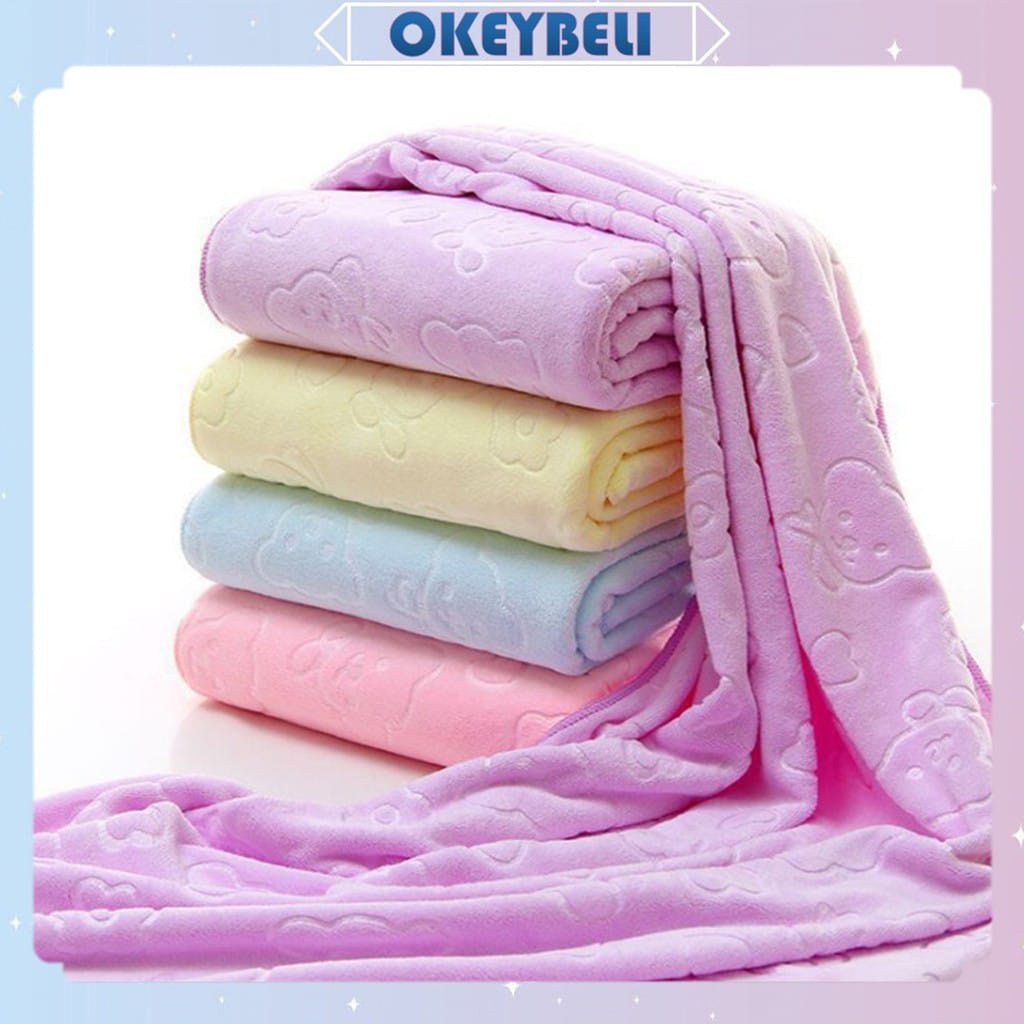 [BISA COD] Handuk Besar microfiber Polos UKURAN BESAR 70 x 140 / Handuk Mandi Lembut