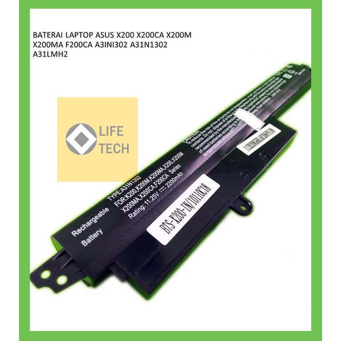 Battery Baterai Laptop Notebook Asus Vivobook x200 Series x200ca x200m A31LMH2 A31LM9H AR5B125 1566-6868