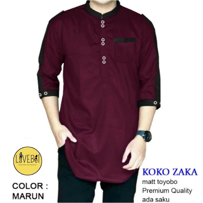 LVB Baju Koko ZAKA /TERBARU 2021/Qurta Tojiro/Koko Lengan 3/4/Baju Muslimin Jumbo/Atasan Muslim Pria/GRATIS ONGKIR CASHBACK COD/ LAVEBEL