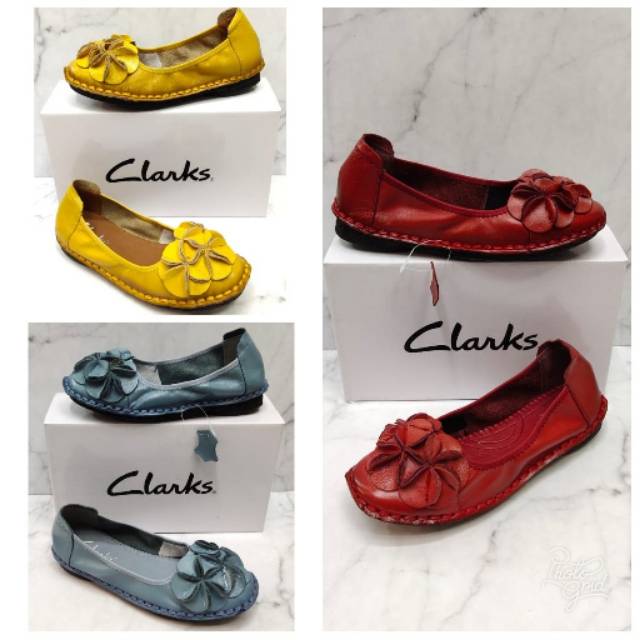 clarks leather flats