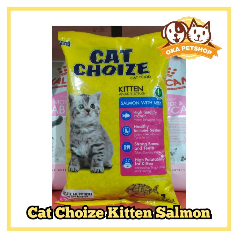 cat choize kitten salmon with milk 10kg / makanan kucing cat choize kitten 10kg ( EKSPEDISI )