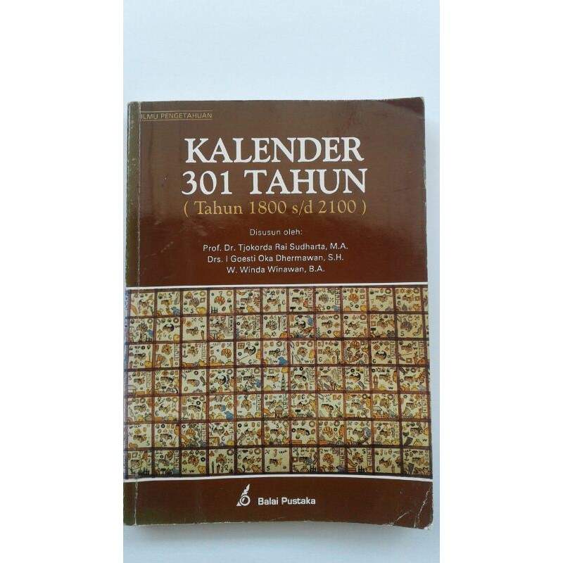 Kalender 301 Tahun (Tahun 1800 s/d 2100).