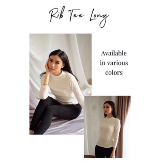 Rib Tee Long Atasan Wanita