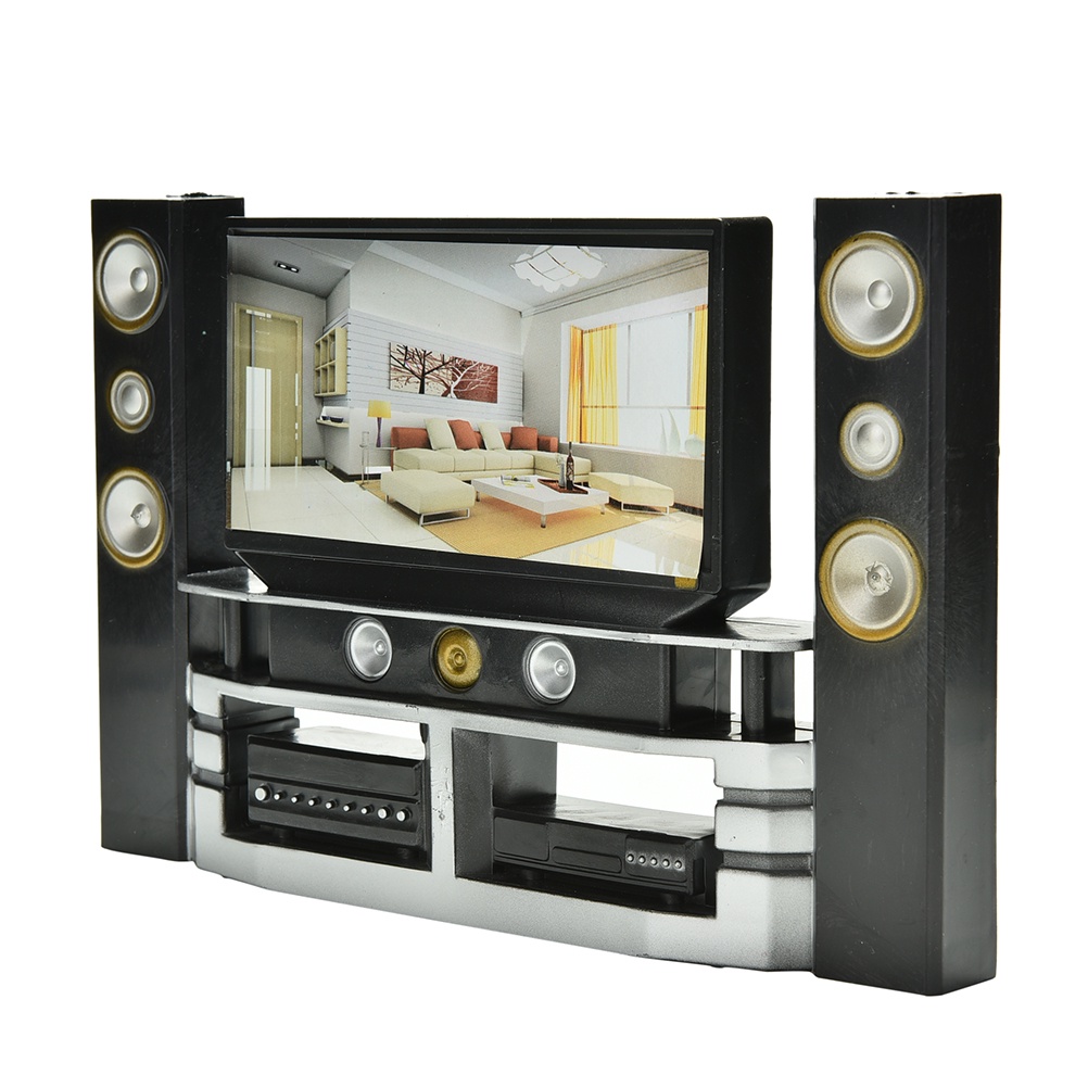 1pc / set Miniatur Kabinet TV Hi-Fi Skala 1: 6 Untuk Rumah Boneka